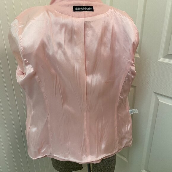 VTG PINK WOOL FULLY LINED JACKET, SIZE 12, ZIPPER FRONT. SAVANNAH BRAND - Picture 7 of 11